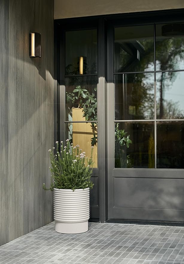 Veradek Mod Series 17" Medium Planter for Patio & Backyard | Durable Plastic-Stone Material | Modern Décor for Plants & Flowers