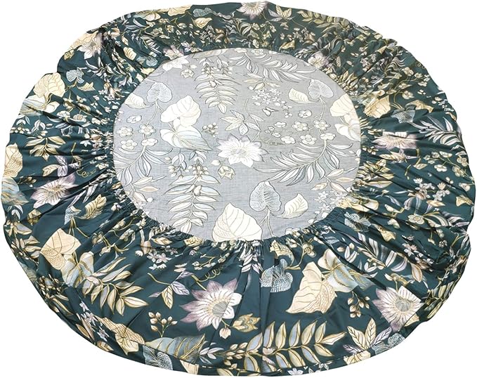FADFAY Sheets Set Twin Teal Elegant Floral Bedding Tropical Plam Leave Sunflower Bedding 800 Thread Count Luxury Summer Sheets 100% Egyptian Cotton Deep Pocket Bed Sheets Set, 4 Pieces-Twin Size