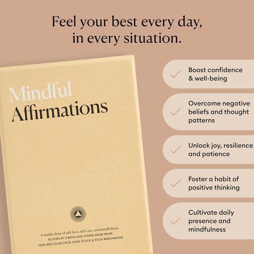 Intelligent Change Mindful Affirmations - 52 Positive Affirmation Cards with Display Stand | Daily Inspiration & Self-Care Gifts