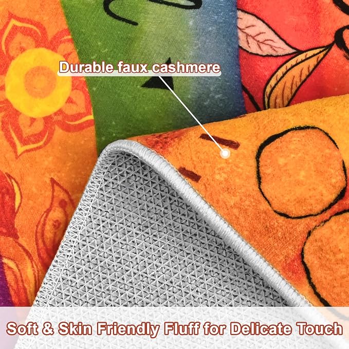 Likiyol Sun Area Rug 8x10 Rugs for Living Room, Non Slip Washable Rugs for Bedroom Soft Faux Cashmere Inspirational Living Room Rug, Large Floor Carpet for Bedroom, Dining Room, Home Office