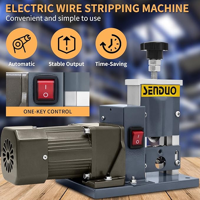 Automatic Wire Stripper Machine,25W 0.04" - 0.79" Electric Wire Stripping Machine,with Free Replacement Blades,Portable cable stripper for Scrap Copper Wire Cable Recycling