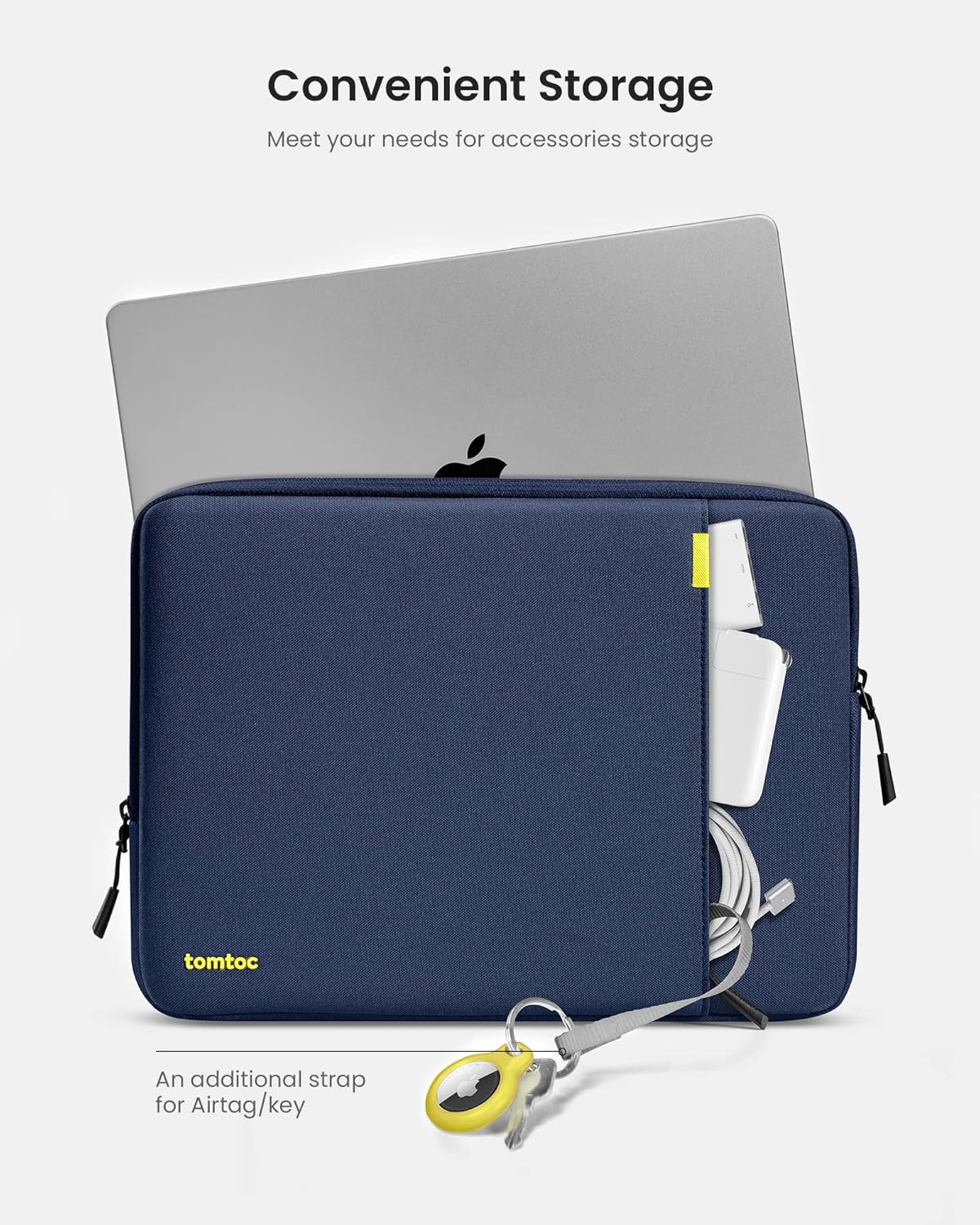 tomtoc 360° Protective Laptop Sleeve - Water-Resistant Case for 13" MacBook Air & Pro