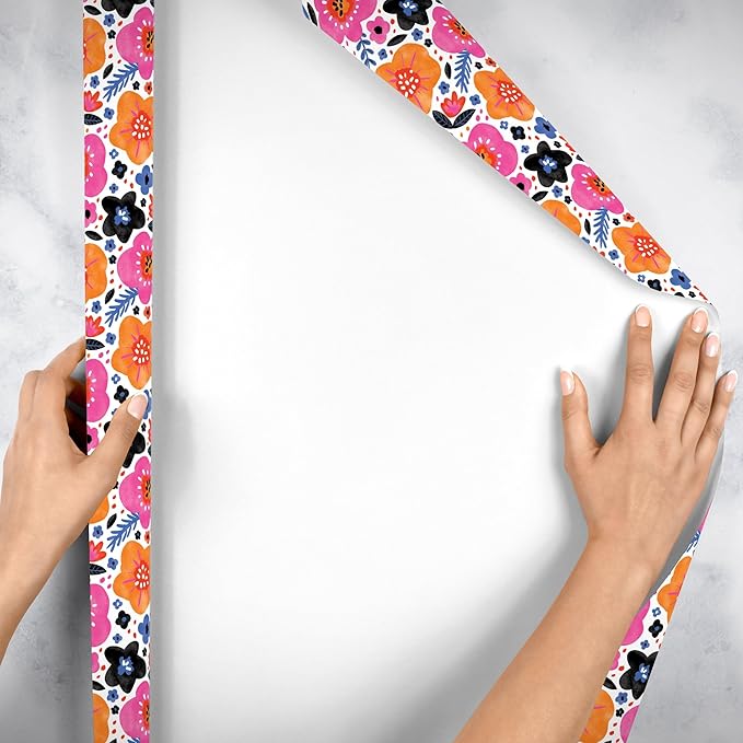 Jillson Roberts Gift Wrap, Modern Floral (8 Rolls 5 feet x 30 inches)