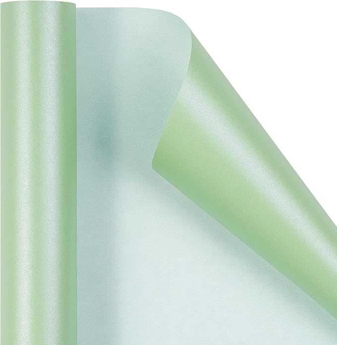 RUSPEPA Sage Green Matte Wrapping Paper, Jumbo Roll, Green Solid Color Pearly-luster Paper Perfect for Wedding, Birthday, Spring, Christmas, Easter, DIY Bouquet, 30 Inches X 32.8 Feet