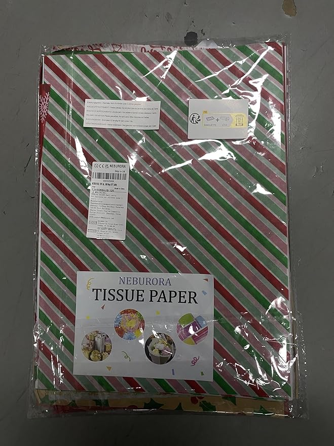 NEBURORA 120 Sheets Christmas Tissue Paper 20 x 14 Inch Xmas Wrapping Tissue Paper for Merry Christmas Holiday Party Decorations Gift Bags DIY Crafts