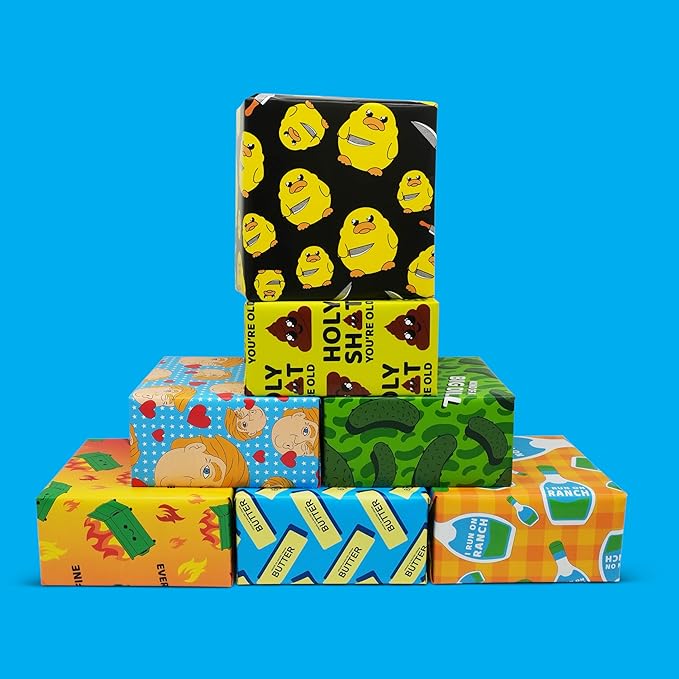 GOOFBALLS Hilarious Wrapping Paper Roll – Funny Gift Wrap for Birthdays, Holidays, White Elephant, Gag Gifts - Ducks