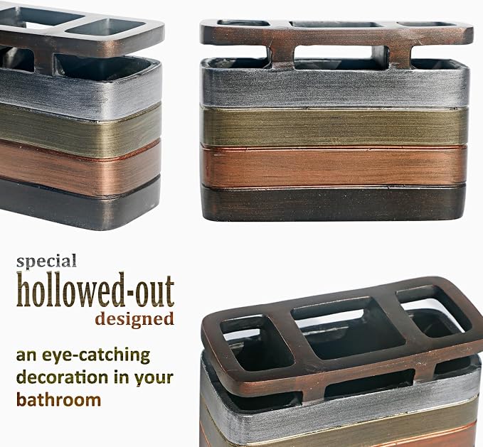 LUANT Bathroom Accessories Set Including Cup, Toothbrush Holders, Soap Dishes and Soap Dispenser, Brown