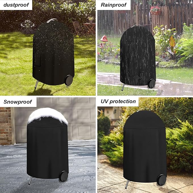 22 Inch Charcoal Kettle Grill Cover, 7150 Cover for Weber Round Grill, Waterproof Grill Cover for Weber 22 Inch Master Touch Charcoal Grill,Heavy Duty Outdoor BBQ Covers