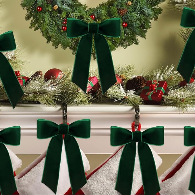 10 Yards Green Velvet Ribbon 1 1/2 Inch for Christmas Tree,Dark Greens Velvet Christmas Ribbon for Gift Wrapping Crafts Bow Wreath Holiday Decorations (Dark Green)