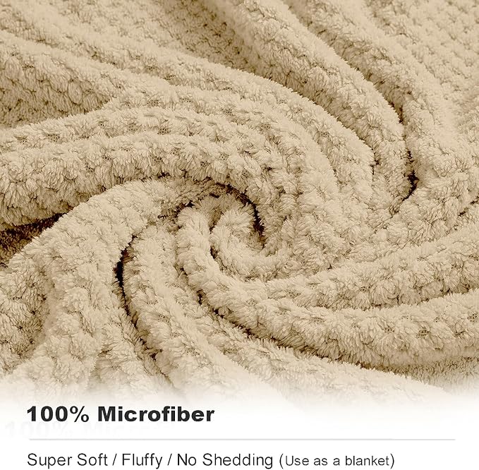 8-Piece Bath Towel Set, 2 Extra Large Bath Towel Sheets, 2 Hand Towels and 4 Washcloths - Highly Absorbent Quick Dry Microfiber,Ultra Soft Towel Set for Bathroom, Waffle Weave, Pack of 8 (Camel)
