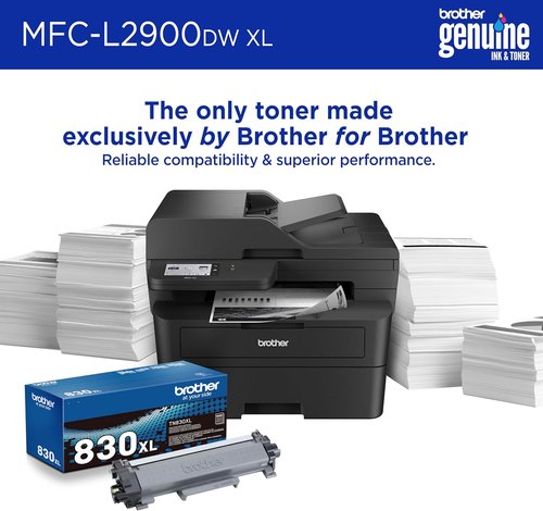 Brother MFC-L2900DW XL Wireless Monochrome All-in-One Laser Printer - Duplex Copy, Scan & Fax | 4,200 Pages Toner Included