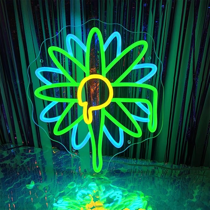 Neon Sign Flower Neon Sign for Wall Decor,Led Signs,Plant Decoration Neon Lights for School Class Party Family Wall Decor Custom Cute Neon Signs Gift Birthday Wedding Party Size:30 * 30cm
