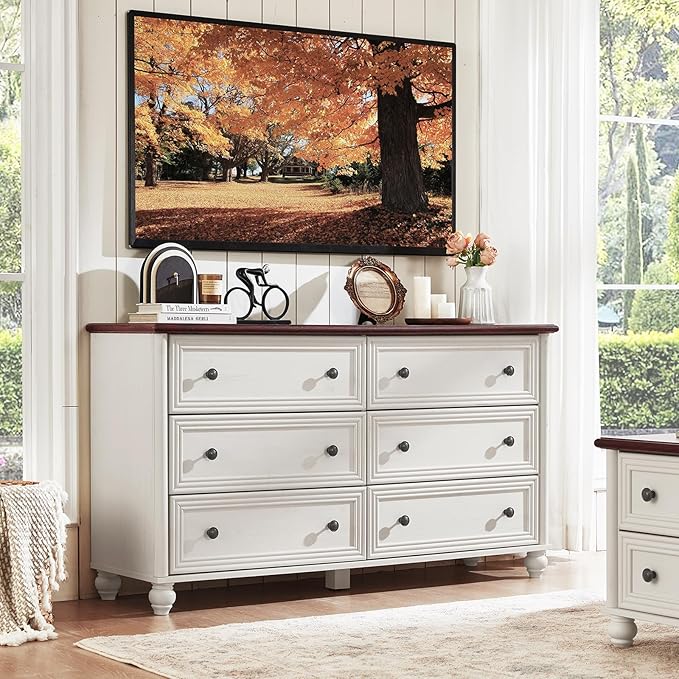 Dressers & Night Stand Set of 3, Wood 54" Wide Dresser & 18" Charging Station Chest of Drawers, Roman Column 2 Drawer Nightstand Set of 2, Bedroom Furniture Dresser Suites for Home Living Room Hallway