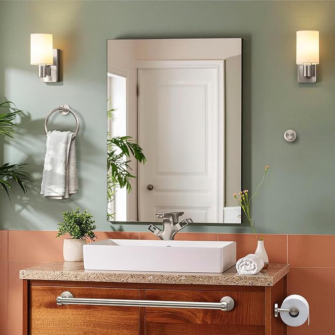 Gatco 5210SN Gibson Towel Bar, Satin Nickel Wall Mounted Bathroom Towel Holder Rack, Modern Bath Hardware Accessory