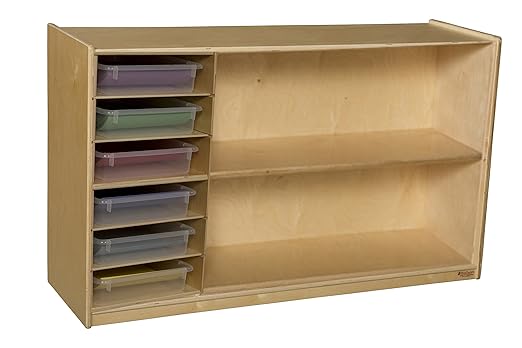 Wood Designs 990331CT Shelf Storage with Translucent Trays