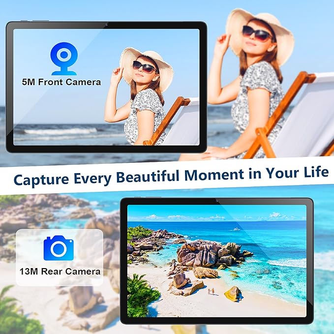 Tablet 11inch Android 14 Tablet, 2025 Tablets with Octa-Core Processor, 8GB RAM 128GB ROM 512GB SD Card Expandable, 13+5MP Camera, 8000mAh Battery, Fast Charge, 5G WiFi, BT 5.0