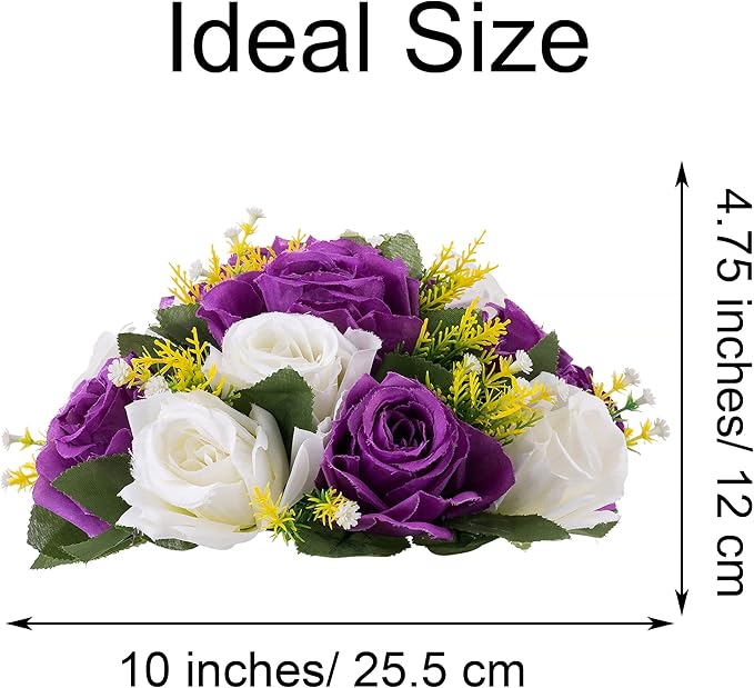 Flower Centerpieces for Wedding Tables: Wedding Table Decorations Purple & White Flower Balls Centerpieces for Engagement Cerebration Party Center Pieces 2 Packs