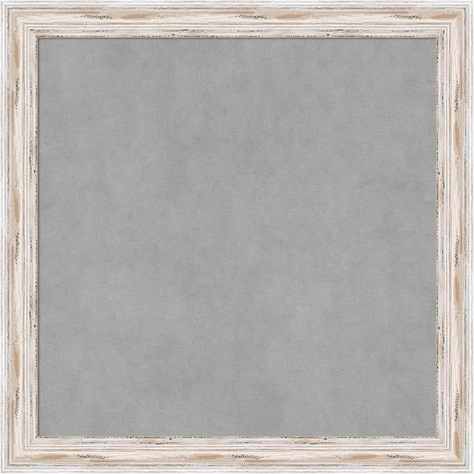Amanti Art White Framed Magnetic Board 23x23 Medium Vision Board for use with Magnets, 100% Metal Sheet to Display Items as Office Decor or for Home Organization in mudroom, Kitchen or Kids Room