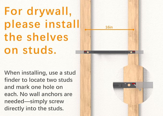 BAYKA Floating Shelves Set of 2, 22.5 inch Rustic Wood Wall Mounted Shelves for Bathroom, Bedroom, Living Room, Kitchen & Office, Hanging Shelf Deocr Display with 22 lbs Capacity, White