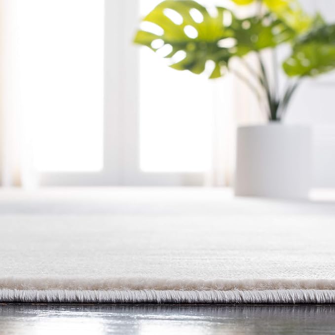 SAFAVIEH Orwell Collection Area Rug - 5'3" Square, Ivory & Charcoal, Mid-Century Modern Abstract Design, Non-Shedding & Easy Care, Ideal for High Traffic Areas in Living Room, Bedroom (ORW300A)