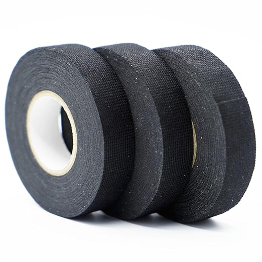 Wire Harness Tape, 3/4-Inch x 49-Foot (5-Pack), High Temp Wiring Loom Harness, Self-Adhesive Felt Cloth Electrical Tape for Automotive Engines, Noise Dampening, and Cable Protection
