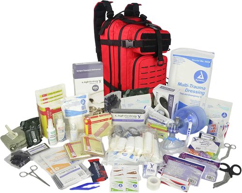 Lightning X Trauma & Bleeding First Aid Responder Medical Backpack & Kit - Red Color