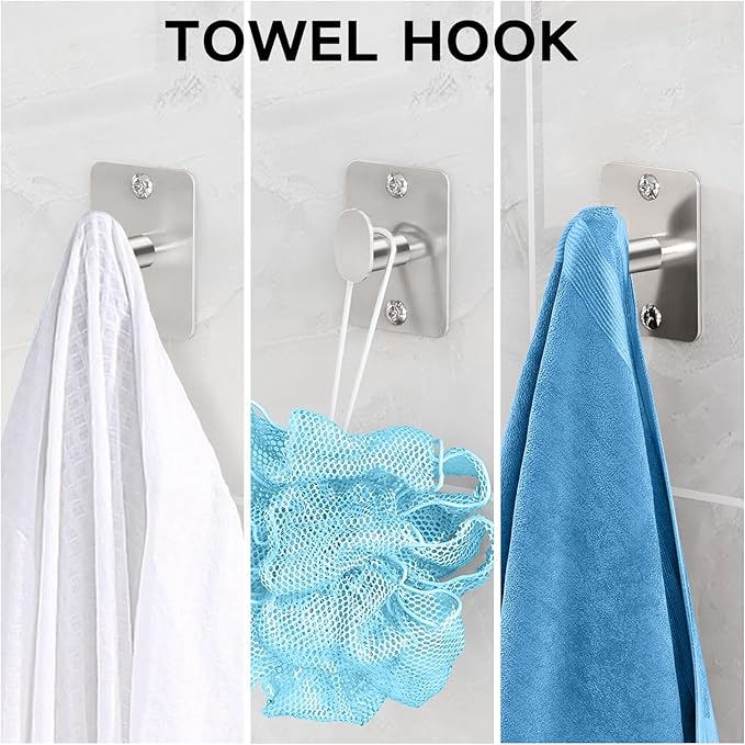 KLJKPA 8 Pieces Bathroom Hardware Set, 24 inch Towel Bar, Brushed Nickel Bathroom Accessories Set, Towel Racks for Bathroom, Robe Towel Hooks, Toilet Paper Holder Wall Mounted