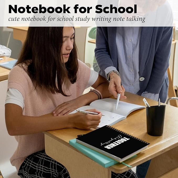 DSHFG Black Journal Notebook Team Gifts for Employees, Black Journaling Notebooks Appreciation Gifts, Notebooks for Work Office Supplies,Together We Do Great Things, 5.5x8.3