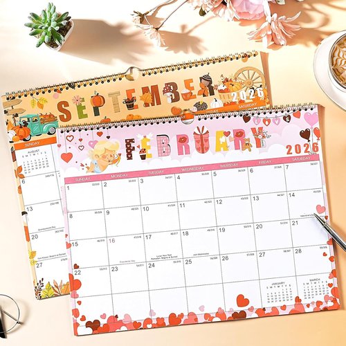 2026 Wall Calendar by [Brand Name] - 12 Months with Holidays | Large Block Design, 14.6'' x 11.4''