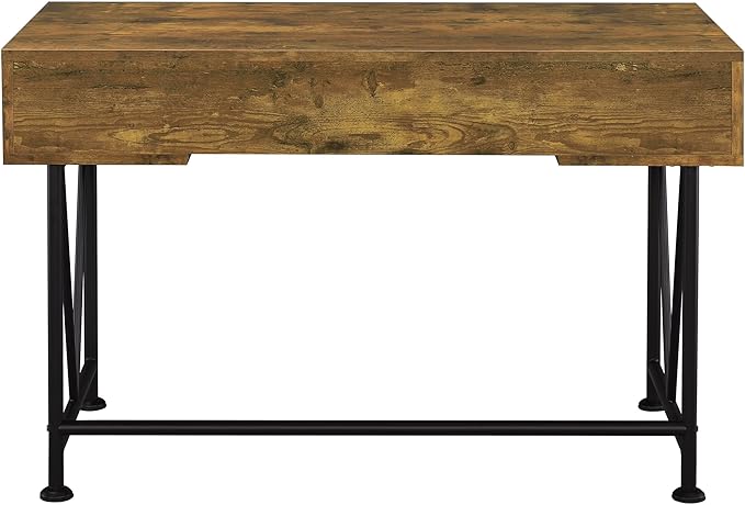 Coaster Home Furnishings Analiese Rustic 47-Inch 3-Drawer Home Office Computer Writing Desk Study Table with Storage Engineered Eco-Friendly Wood Look Laminate Sturdy Steel Rustic Nutmeg 801541
