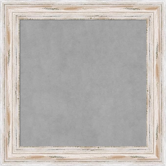 Amanti Art White Framed Magnetic Board 25x25 Medium Vision Board for use with Magnets, 100% Metal Sheet to Display Items as Office Decor or for Home Organization in mudroom, Kitchen or Kids Room