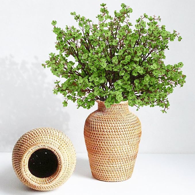 Yastouay 10 Pcs St Patricks Day Decorations, Silk Green Flowers Babys Breath Flowers Artificial Bulk, Spring Fowers Artificial for Decoration for DIY Home Centerpiece Table Decor