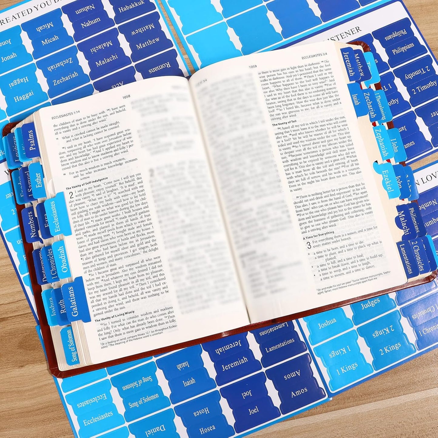 Skiennix Bible Dividers Tabs - 90 Large Print Index Bookmarks for Easy Study | Ideal Christian Gifts