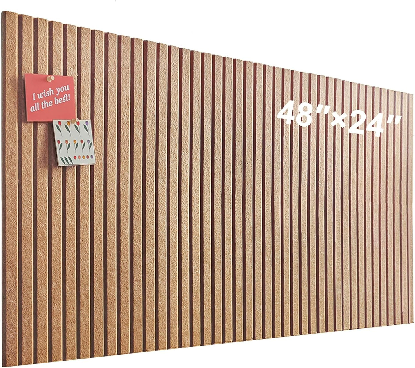 Skiennix Large Cork Board - 8 Pack Felt Wall Tiles with Safe Removable Adhesive Tabs | Burnt Orange