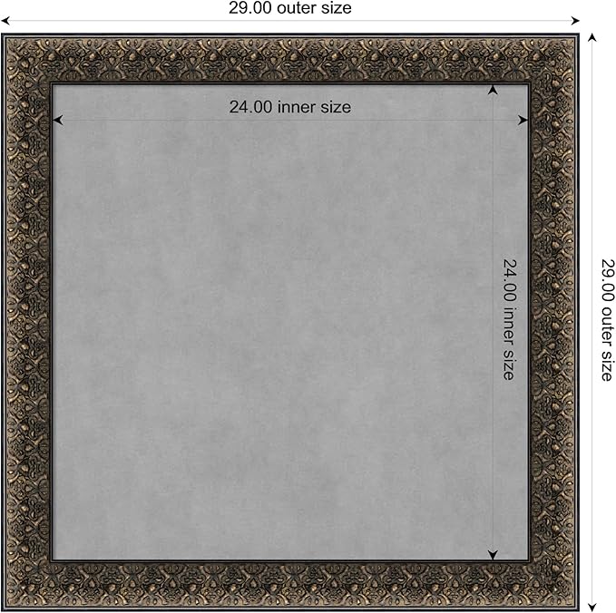 Amanti Art Black Framed Magnetic Board 29x29 Medium Vision Board for use with Magnets, 100% Metal Sheet to Display Items as Office Decor or for Home Organization in mudroom, Kitchen or Kids Room