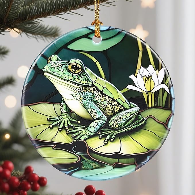 Christmas Ornaments, Frog Ornament, Christmas Tree Ornaments, Xmas Decorations, Holiday Decorations, Gifts for Frog Lovers, Holiday Party Gifts, and Xmas Gift Ideas