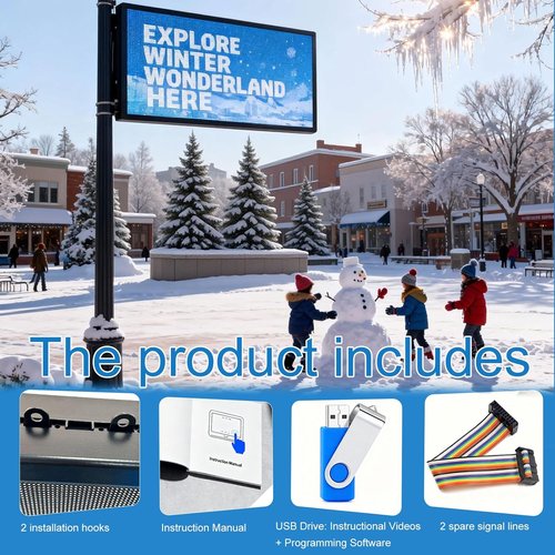 P6 Digital Programmable Scrolling LED Sign - Outdoor Business Message Board | WiFi Control Display Screen