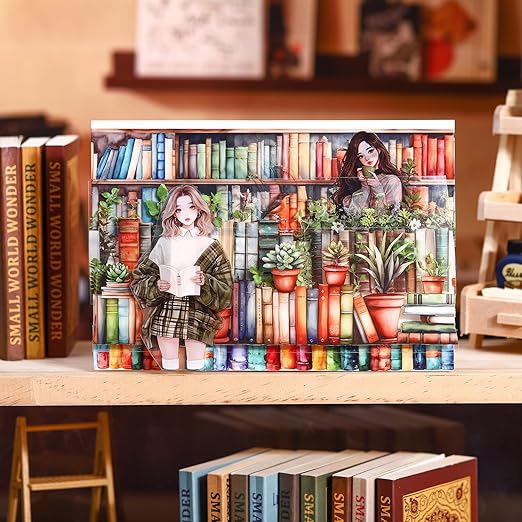 AuriicLeaf Book-Themed PET Tape Set, 6 Rolls of Library and Nature-Inspired Stickers for Scrapbooking, Journaling, DIY Crafts, and Gift Wrapping