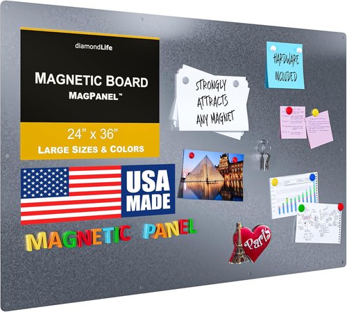 Magnetic Board 24"x36" - Versatile Memo & Vision Board for Home, Office, Classroom | Includes Command Strips