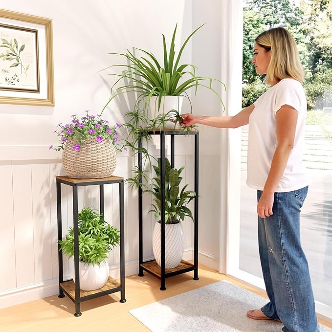 Lilybud--lily Plant Stand Indoor, 41'' Extra Tall Wood Plant Stands Heavy Duty Pedestal Stand for Indoor Outdoor, Modern Corner Flower Stand for Patio, Living Room, Balcony
