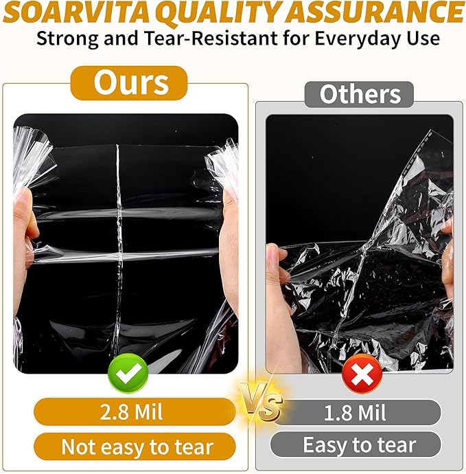 Soarvita 6 Pack Extra Large Cellophane Bags for Gift Baskets 40×50 Inch – Clear Cellophane Wrap for Large Christmas Gift Baskets, Holiday Parties, Weddings & Birthdays – 2.8 Mil Thick Clear Gift Bags