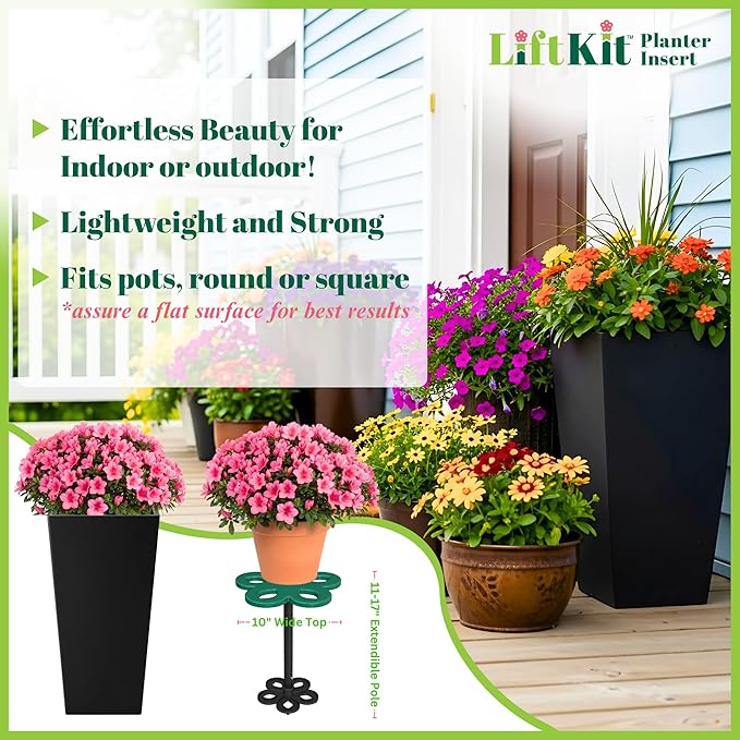 Tall Tapered Plant Riser Fill Bottom of Tall Flower Pots and Large Plant Containers | Indoor and Outdoor (11-17” Rise, 6" Base, 10" Top)