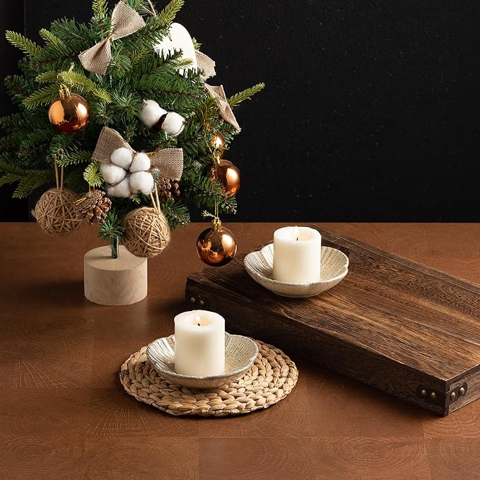 Ceramic Pillar Candle Holder, Candle Tray for Incense, Palo Santo Holder, Tealight Candle Holder, Candle Stand for Home Decoration Display, Halloween Christmas Wedding Parties, 1 Pack (Camel)