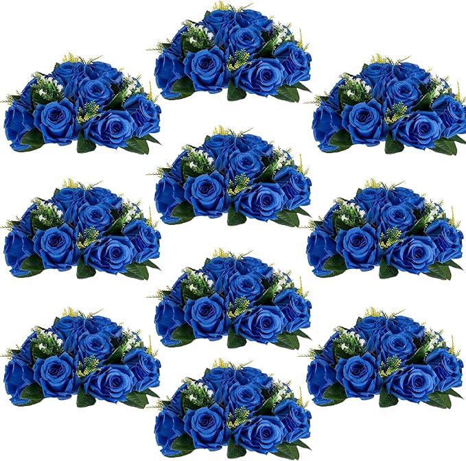 Flower Centerpieces for Wedding Tables: Wedding Table Decorations Royal Blue Flower Balls Centerpieces for Engagement Cerebration Party Center Pieces 10 Packs