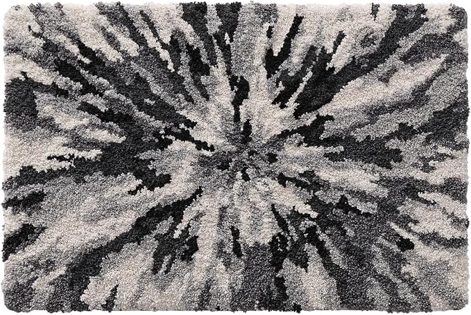 LUMI Bathroom Rugs, Soft Absorbent Bath Mat for Modern Home Decor, Non-Slip Quick-Dry Bath Rug, Machine Washable Floor Mat for Shower and Tub, Entryway, 16"x24", Grey