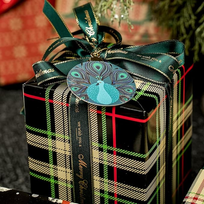 MAYPLUSS Wrapping Paper Roll 17in* 32.8 feet Black and Green Plaid with Red Line for Christmas,Birthday,Party,Holiday,Vintage Wrapping Paper for all Occassions (TTL:46.8sqft)