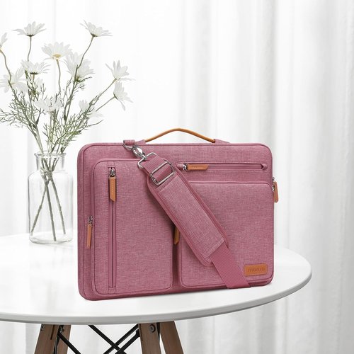 MOSISO 360 Protective Laptop Shoulder Bag - Fits 15-15.6 Inch MacBook Pro & More | Dusty Rose Color
