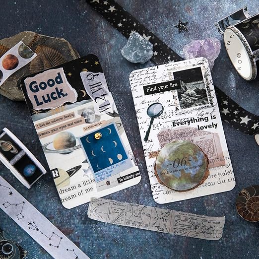 Auguro 18 Rolls Celestial Washi Tape Set Galaxy washi Tape for Crafts and Journaling DIY washi Tape for journaling Decorative Tape for Scrapbook Scrapbooking Supplies