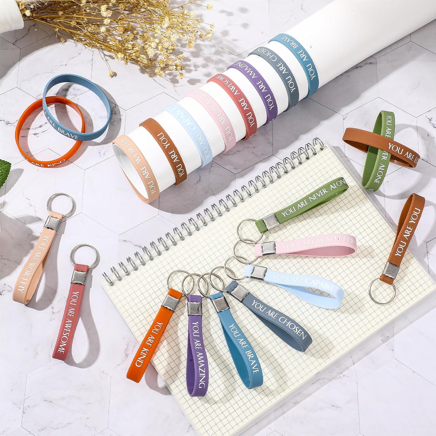 Sratte 120 Pcs Motivational Wristbands - Inspirational Employee Appreciation Gifts for Coworkers