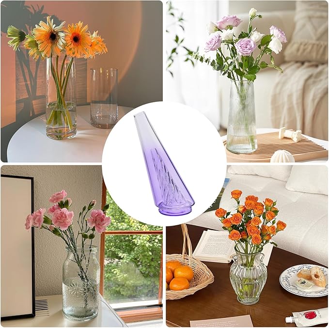Mini Gradient Glass Vase, Exquisite Desktop Decorative Vase, Pro Glass Replacement (Purple)
